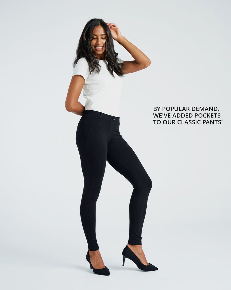 Betabrand Black Straight Leg Classic Dress Pant Yoga Women's Size