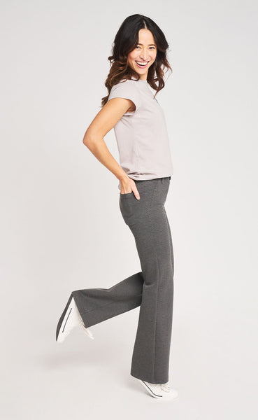 Boot-Cut  Two-Pocket Dress Pant Yoga Pants (Ash Lombard